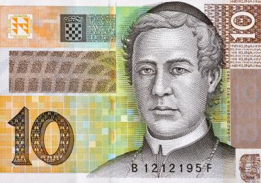 Hırvat para birimi Not 10 Kunası banknot makro