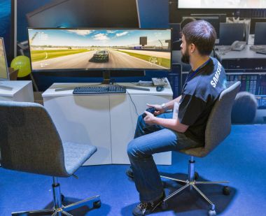 Samsung standında sırasında Cee 2017 Kiev, Ukrayna