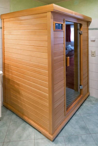 Wooden infrared sauna — Stock Photo, Image