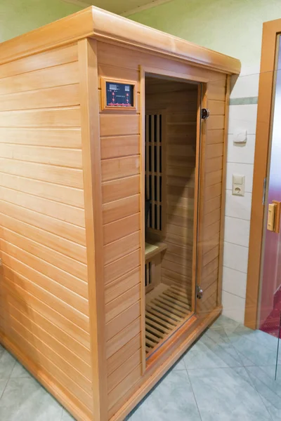 Wooden infrared sauna — Stock Photo, Image