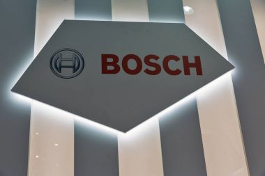 Bosch booth sırasında Cee 2017 Kiev, Ukrayna