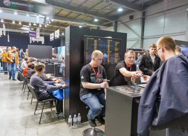 Wargaming booth sırasında Cee 2017 Kiev, Ukrayna