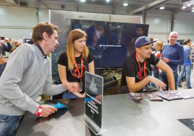 Wargaming booth sırasında Cee 2017 Kiev, Ukrayna