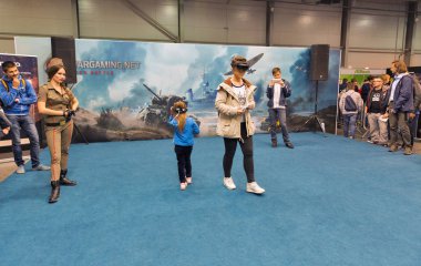 Wargaming standında Cee 2017 Kiev, Ukrayna.