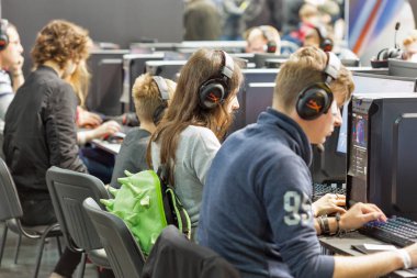 Wargaming booth sırasında Cee 2017 Kiev, Ukrayna
