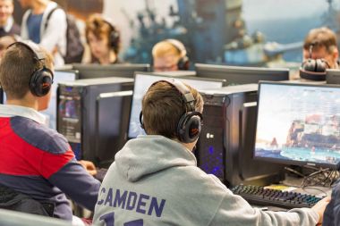 Wargaming booth sırasında Cee 2017 Kiev, Ukrayna