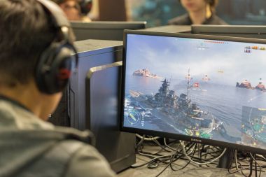 Wargaming booth sırasında Cee 2017 Kiev, Ukrayna