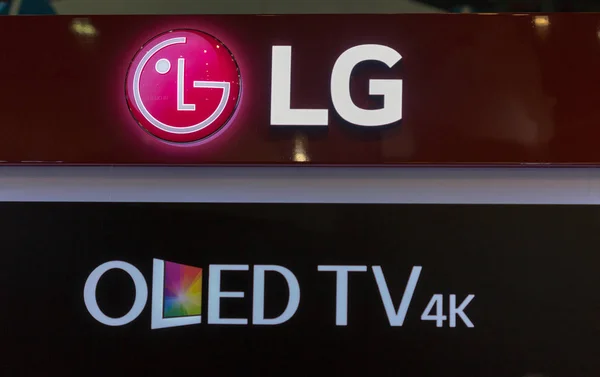 Kiev, Ukrayna Cee 2017 standında LG Oled logo.