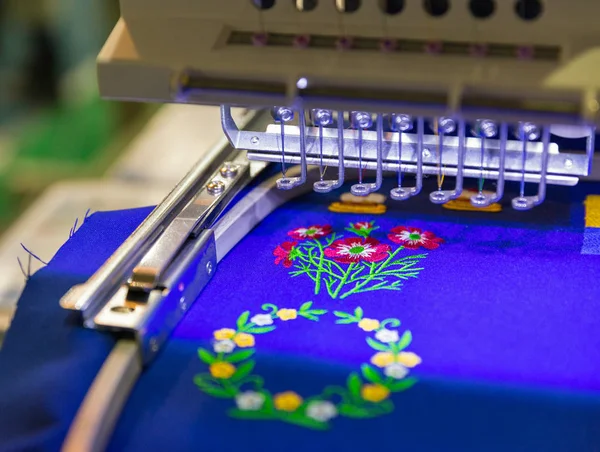 Professional machine for applying embroidery closeup — Stock Photo, Image