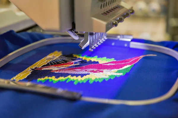 Professional machine for applying embroidery closeup — Stock Photo, Image