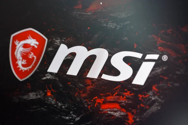 MSI logo standında sırasında Cee 2017 Kiev, Ukrayna.