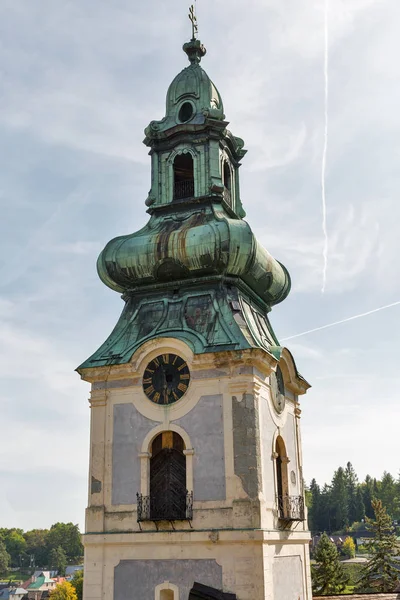 Torony a régi vár Banska Stiavnica, Szlovákia — Stock Fotó