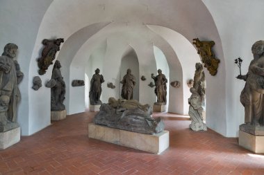 Heykel Fuar eski kale Banska Stiavnica, Slovakya.
