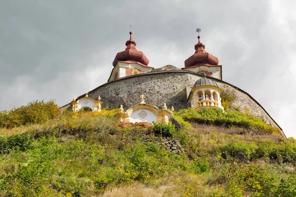 Upper church of baroque calvary in Banska Stiavnica, Slovakia. — Stock Photo, Image