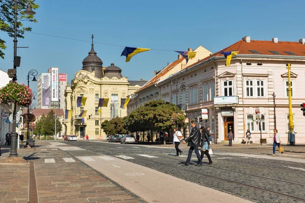 Hlavna vagy Main street, Kassa, Szlovákia. — Stock Fotó