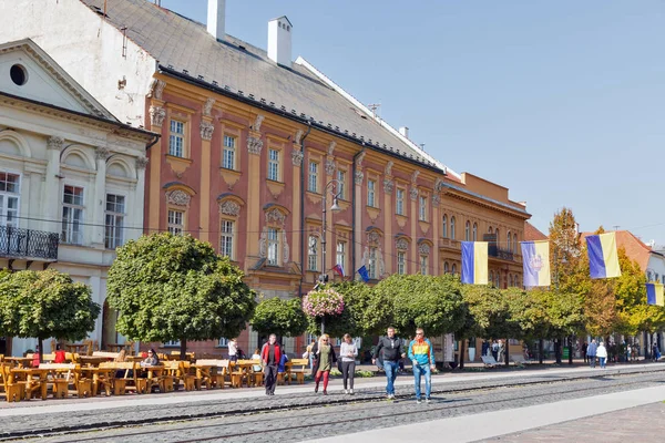 Hlavna vagy Main street, Kassa, Szlovákia. — Stock Fotó