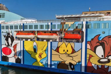 Moby Wonder ferry ship. Livorno, Italy.