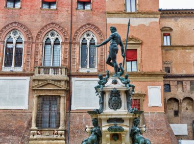 Famous Neptune fountain in Bologna, Italy. clipart