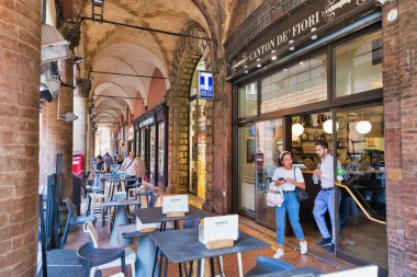 Indipendenza street in Bologna, Italy.