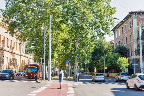 Quirico Filopanti boulevard v Boloni, Itálie. — Stock fotografie