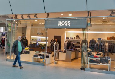Hugo Boss store in Tegel Airport. Berlin, Germany. clipart