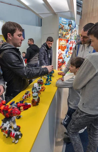 Toys booth at CEE 2019 in Kyiv, Ukraine. — Stock Photo, Image
