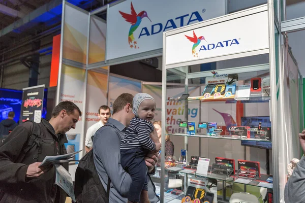 ADATA booth at CEE 2019 in Kyiv, Ukraine. — Stock Photo, Image