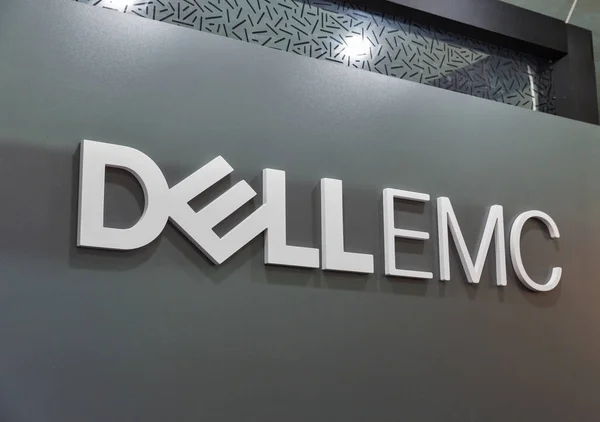 Dell Emc booth at CEE 2019 in Kyiv, Ukraine. — Stock Photo, Image