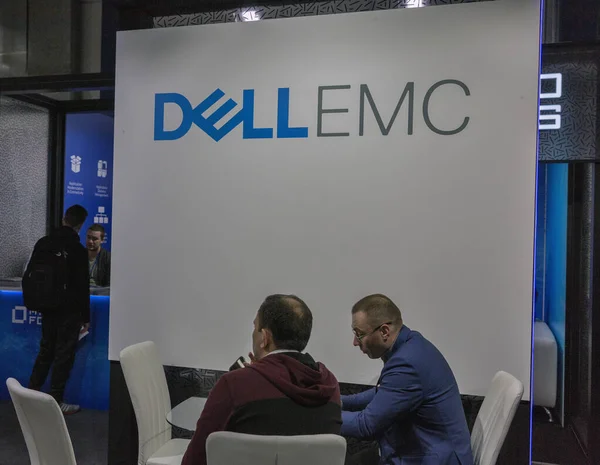 Dell Emc booth at CEE 2019 in Kyiv, Ukraine. — Stock Photo, Image