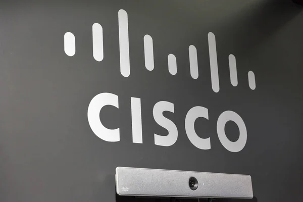 Cisco booth at CEE 2019 in Kyiv, Ukraine. — Stock Photo, Image