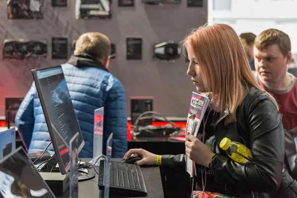 ASUS booth at CEE 2019 in Kyiv, Ukraine. — 스톡 사진