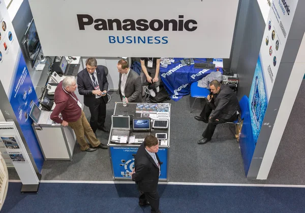 Panasonic Business booth at CEE 2019 in Kyiv, Ukraine. — Stock Photo, Image