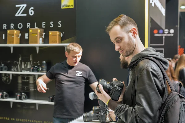 Nikon booth at CEE 2019 in Kyiv, Ukraine. — Stock Photo, Image