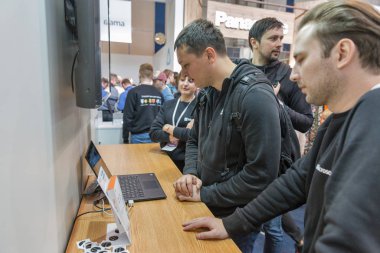 Ukrayna, Kyiv 'deki Cee 2019' daki Microsoft standı..