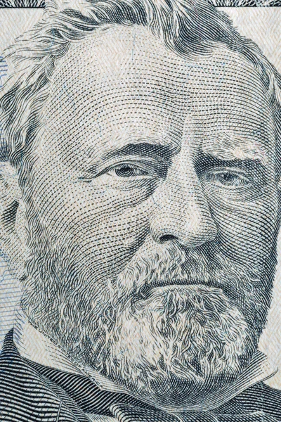 Nas President Grant portret na pięćdziesiąt dolarów bill makro — Zdjęcie stockowe