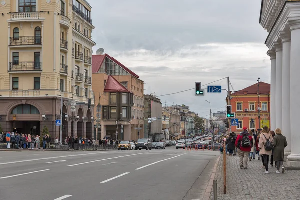 Kyiv Ukraine Octobre 2019 Les Gens Visitent Promenade Long Place — Photo