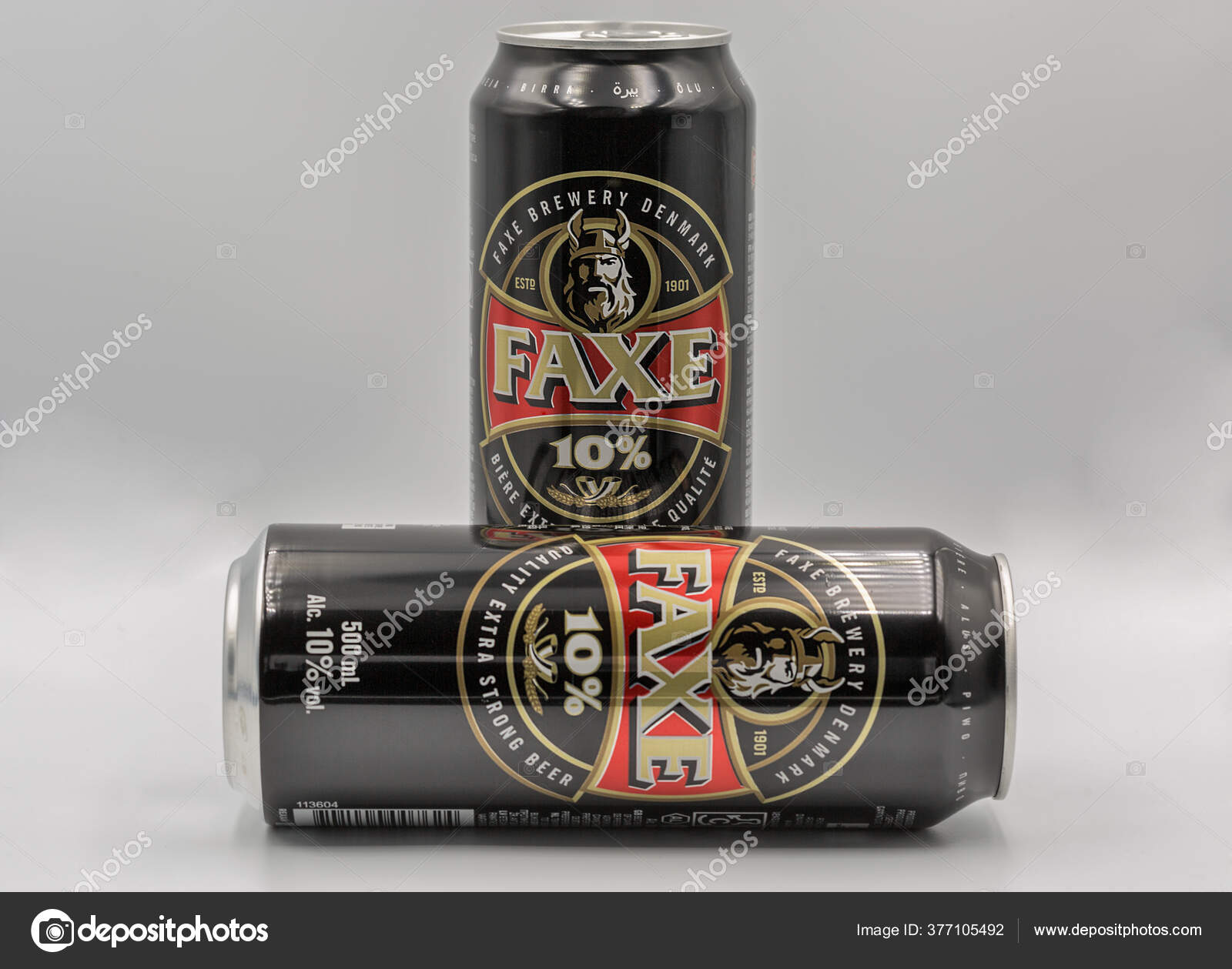 Kyiv Ukraine May Faxe Danish Strong Beer Cans Closeup Stock Editorial Photo C Panama7