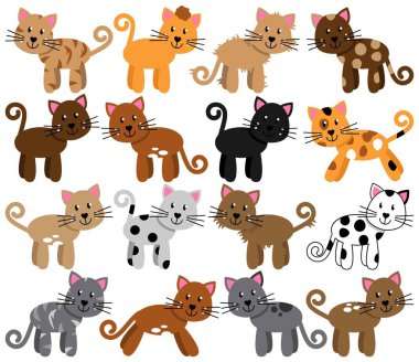 Şirin ve oynak Cats ya da yavru kedi vektör toplama