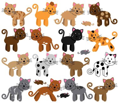 Şirin ve oynak Cats ya da yavru kedi vektör toplama