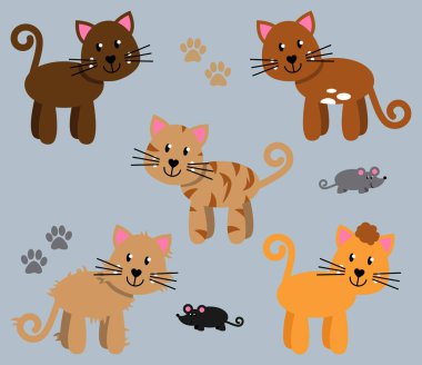 Şirin ve oynak Cats ya da yavru kedi vektör toplama