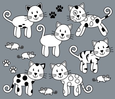 Şirin ve oynak Cats ya da yavru kedi vektör toplama