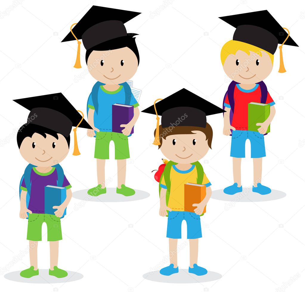 Collection of Cute and Ethnically Diverse Male Students and Children