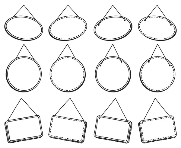 Doodle stijl opknoping tekenen of Frames in Vector-formaat — Stockvector