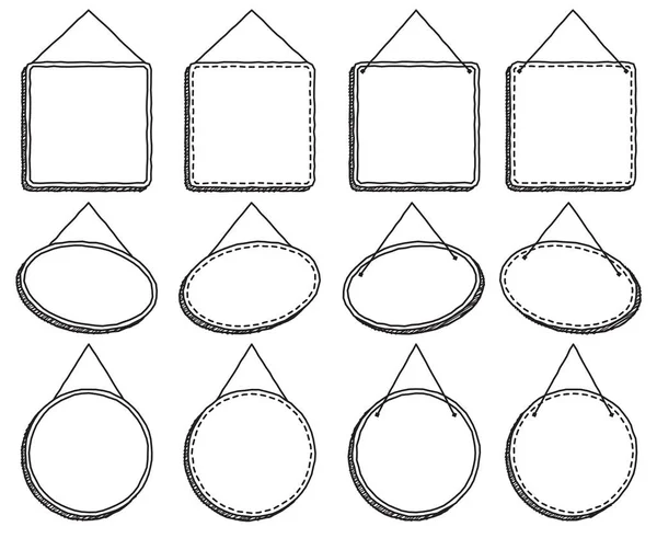 Doodle stijl opknoping tekenen of Frames in Vector-formaat — Stockvector