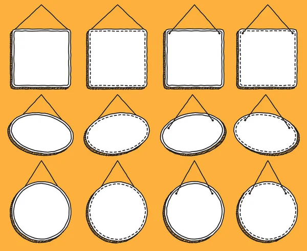 스타일 표시 또는 프레임 벡터 형식에 매달려 낙서 — 스톡 벡터