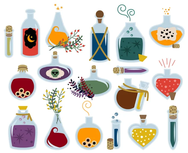 Vector Collection Magical Potions Bottles — ストックベクタ