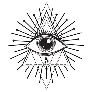 Vector Illustration of an All-Seeing Occult or Masonic Eye clipart