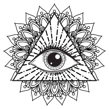 Vector Illustration of an All-Seeing Occult or Masonic Eye clipart