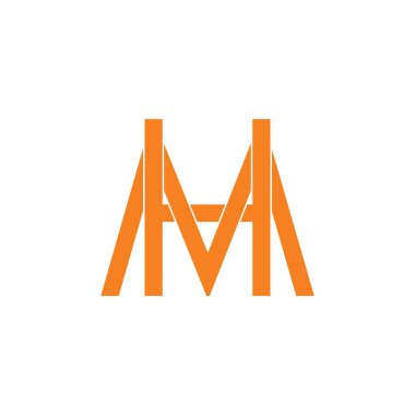 hm harfi birbiriyle çakışan logo vektörü