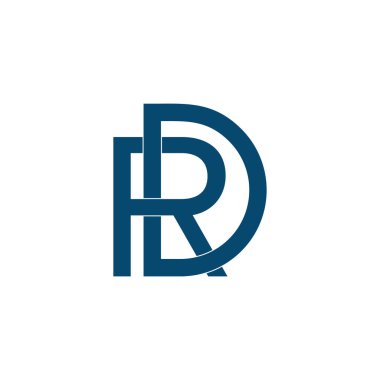 harf dr örtüşen çizgiler tasarım vektörü